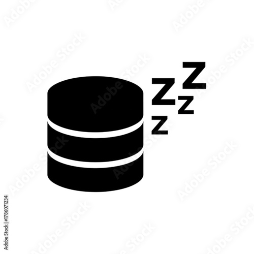Sleeping Database Server in Standby or Hibernation Mode Vector Image