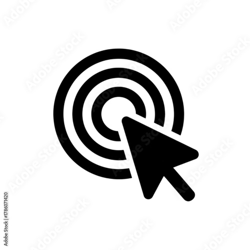 Cursor Clicking on Target Bullseye for Precision Vector Image