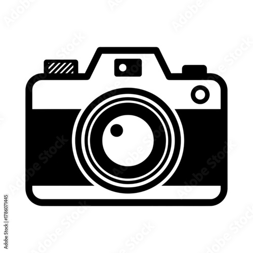 Digital SLR Camera (DSLR) Photography Outline Vector Image