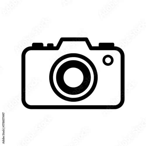 Digital SLR Camera (DSLR) Photography Outline Vector Image