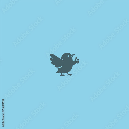Bird Giving Thumbs Up Vector Logo