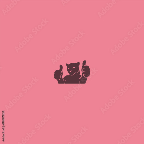 Happy Panther with Thumbs Up Vector Illustration