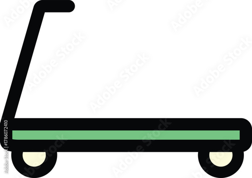 a simple outline hand trolley or cart icon