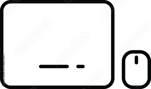 a desktop computer mouse with keyboard outline