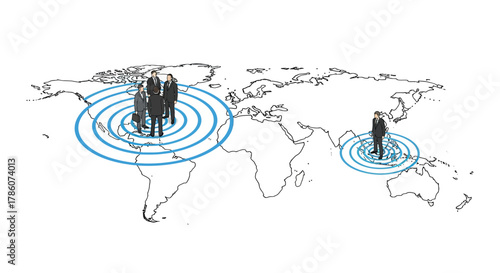 Global Business Network Illustrating International Connectivity and Market Influence