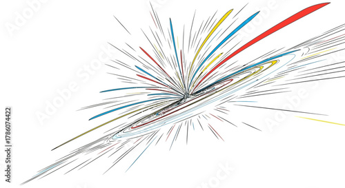 Dynamic Abstract Explosion of Colorful Lines Representing Speed and Innovation