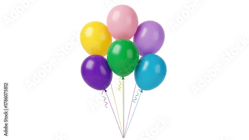 Vector illustration of a bunch of colorful balloons on a white background