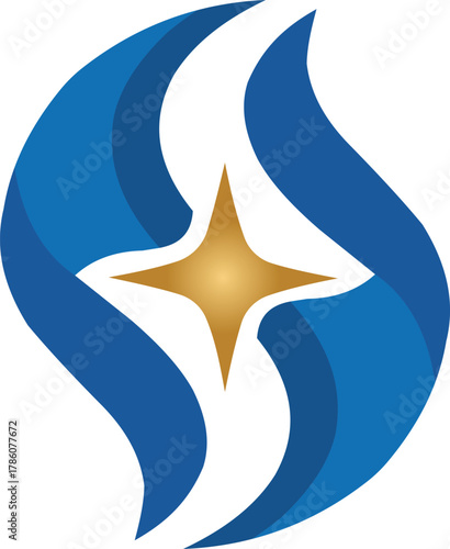 Blue Star of David icon vector illustration design element symbol shape