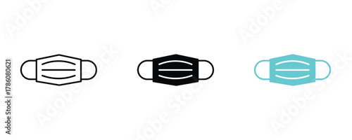 Mask icon set vector on white background. medical, face, protection, symbol.