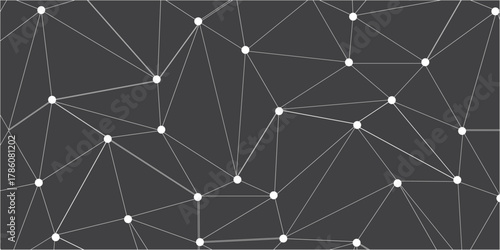 Technology abstract white digital background of connected dot with black line .many squares and rectangle shapes .Internet connection network high digital technology with connecting points and