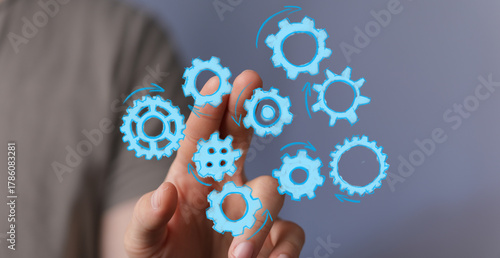 Abstract image of gears sym...