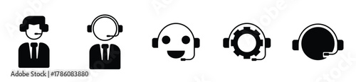 Customer support and call center icons set for online service and help desk