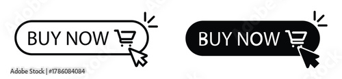 Buy now button icons. Vector design for online shopping, digital stores, and e-commerce promotions.