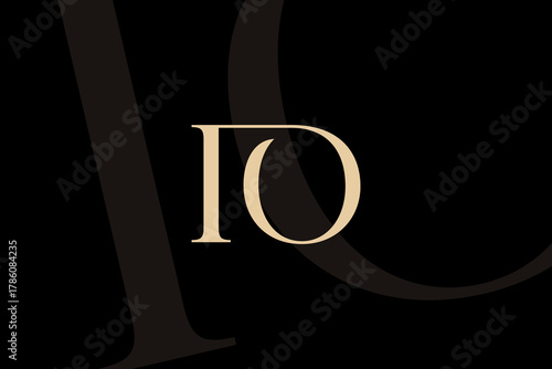 IO or OI letter logo icon design. Classic style luxury initials monogram.