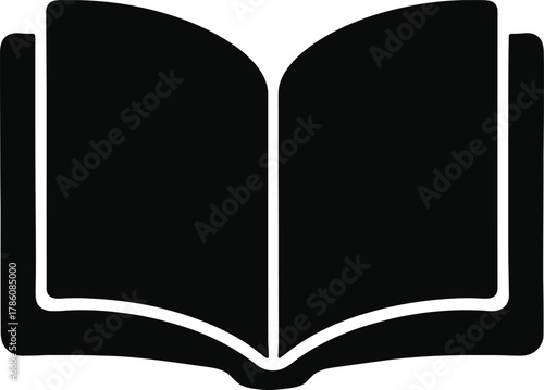 An open book icon with clean lines and minimalist design