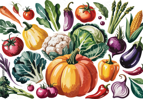 A colorful assortment of fresh garden vegetables