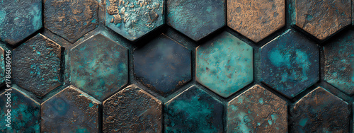 Oxidised Copper Hex Waves