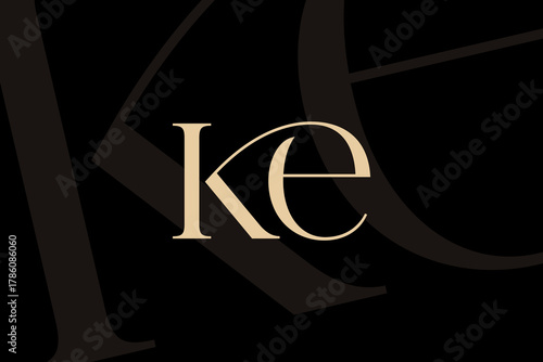 KE or EK letter logo icon design. Classic style luxury initials monogram.