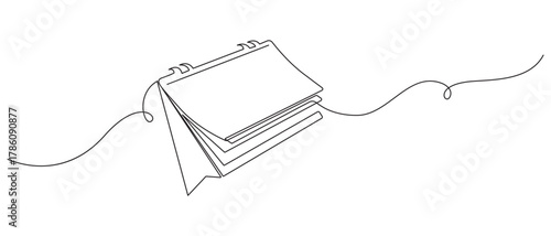 Calendar continuous single line art vector illustration,Continuous Line Drawing of a Desk Calendar,Continuous Line Drawing of a 2026 Desk Calendar