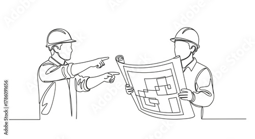 Blueprint consultation Engineers scrutinize project design