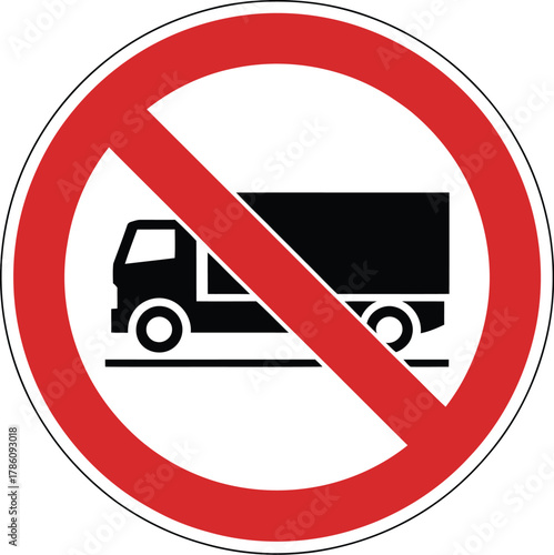 No trucks allowed sign traffic road prohibition restriction transport lorry