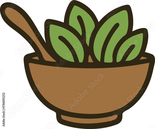 Mortar Pestle Scalable SVG Vector Graphic with Editable Paths and Layers for Web, UI Design, Digital Art, and Print Applications