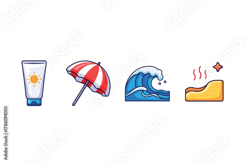 Beach vacation essentials for travel and leisure design projects