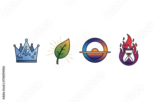 Artistic symbol icons for branding and design projects