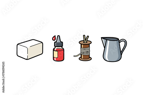 Crafting essentials icons for creative diy projects