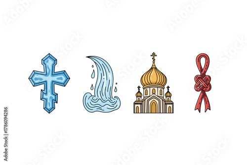 Religious and cultural symbols for spiritual themes and heritage design