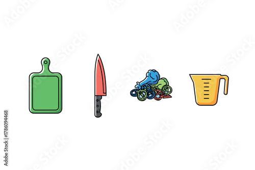 Culinary basics icons for kitchen design and cooking apps