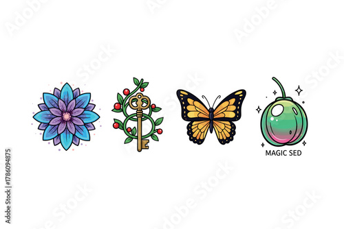 Enchanted nature and mystical elements for creative design