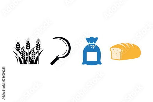 Agricultural harvesting and baking essentials for farming and culinary use