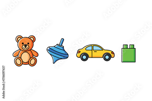 Children's toy collection for playroom decor and toy store branding