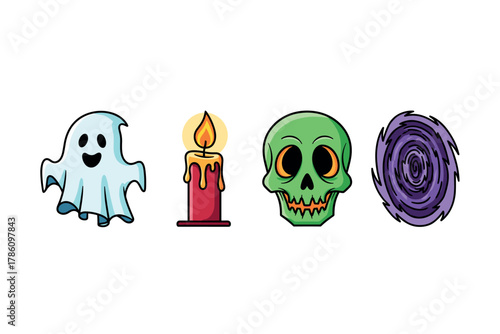 Spooky halloween theme icons for seasonal mobile apps and designs