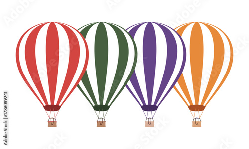 Colorful hot air balloons flying vector design