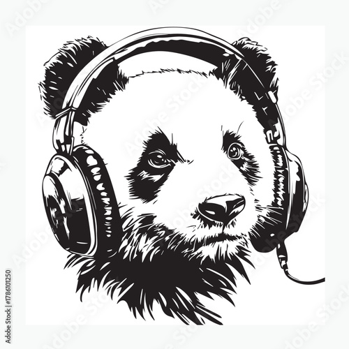 vector illustration of a panda