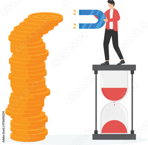 Business competition scramble for benefit, strategy to increase market share or number of customers more than opponent concept. 


