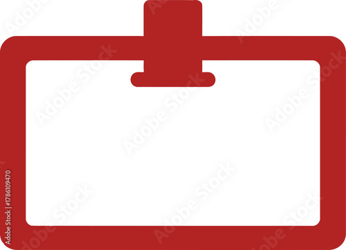 Red rectangular frame with rounded corners and a clip rectangle border