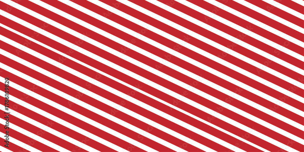 Obraz premium Red and white diagonal stripes background vector illustration. Seamless stripes diagonal lines vector elegant white abstract transparent background. Christmas or New Year concept. Fabric art. 