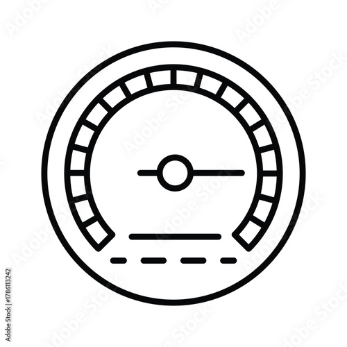 Gauge icon with a needle scale and dashed line