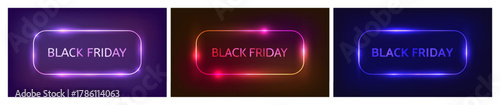 Black Friday inscription in neon frame