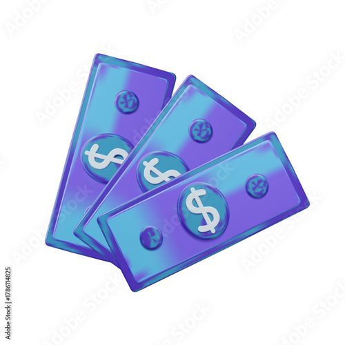 Digital currency 3D vector illustration isolated on white. Crypto coin, electronic money, digital American dollar currency symbol sign 3D design element. Crypto dollars investment, CBDC concept art.