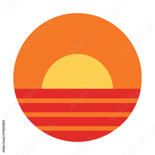 sun icon on the sea