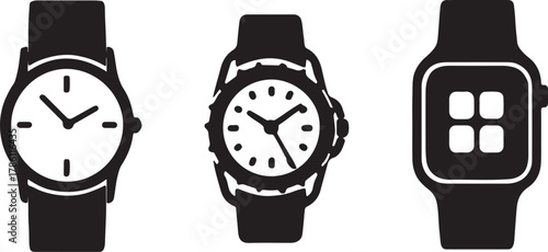 Branded wristwatch vector art হাত ঘড়ি