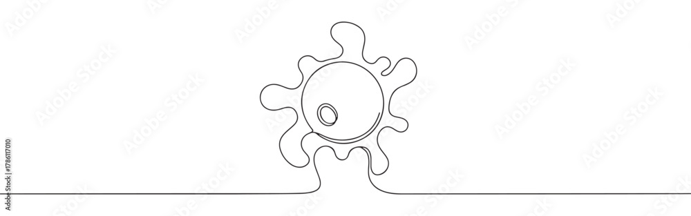 Obraz premium Continuous one line drawing of a generic cell or virus. Concept of microbiology, science and medicine