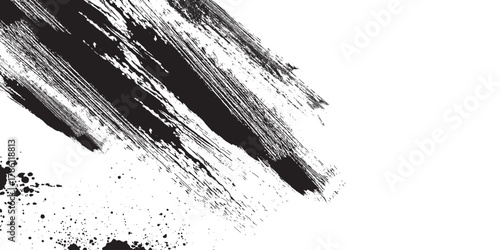 Abstract background with grunge brush stroke texture. Modern black and white ink splash and stain effect background concept for covers, brochures, certificates and presentations. EPS. 2