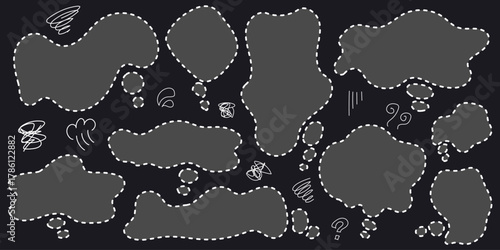 Chalk Style Speech Bubbles Expressing Anxiety (Vector)