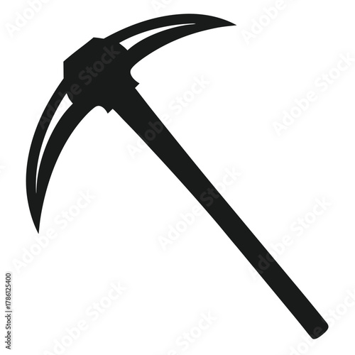 pickaxe black and white silhouette on white background