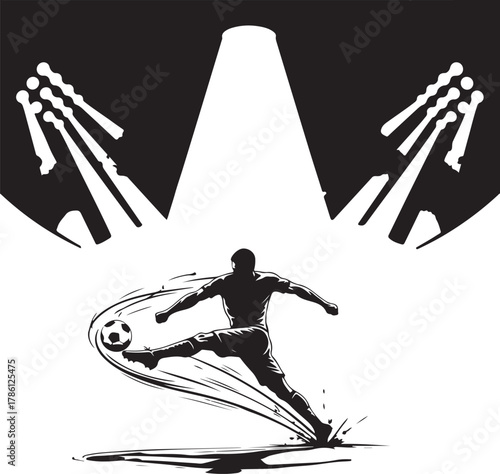 football spotlight silhouette vactor in the world 